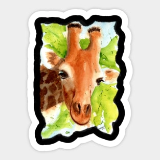 Watercolor Giraffe Portrait Sticker